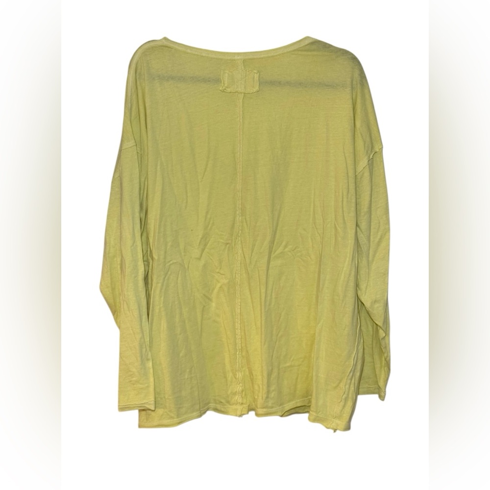 NWOT We The Free Yellow Long Sleeve On My Mind V-Neck Top | Sz XL - Picture 3 of 8